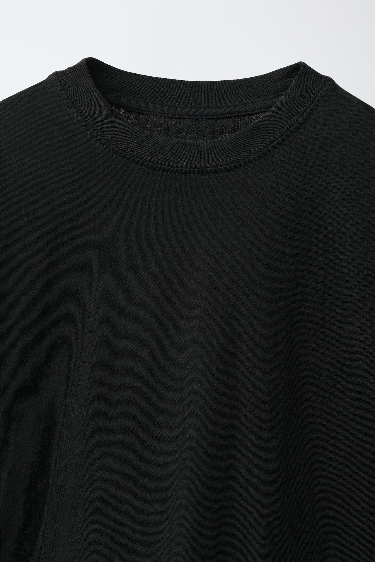 SOLID AND STRIPED T-SHIRT PACK — Black