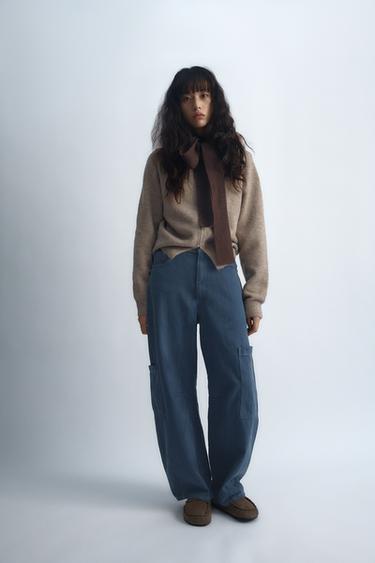 TRF 배기 벌룬 포켓 진 - Zara 잉크 블