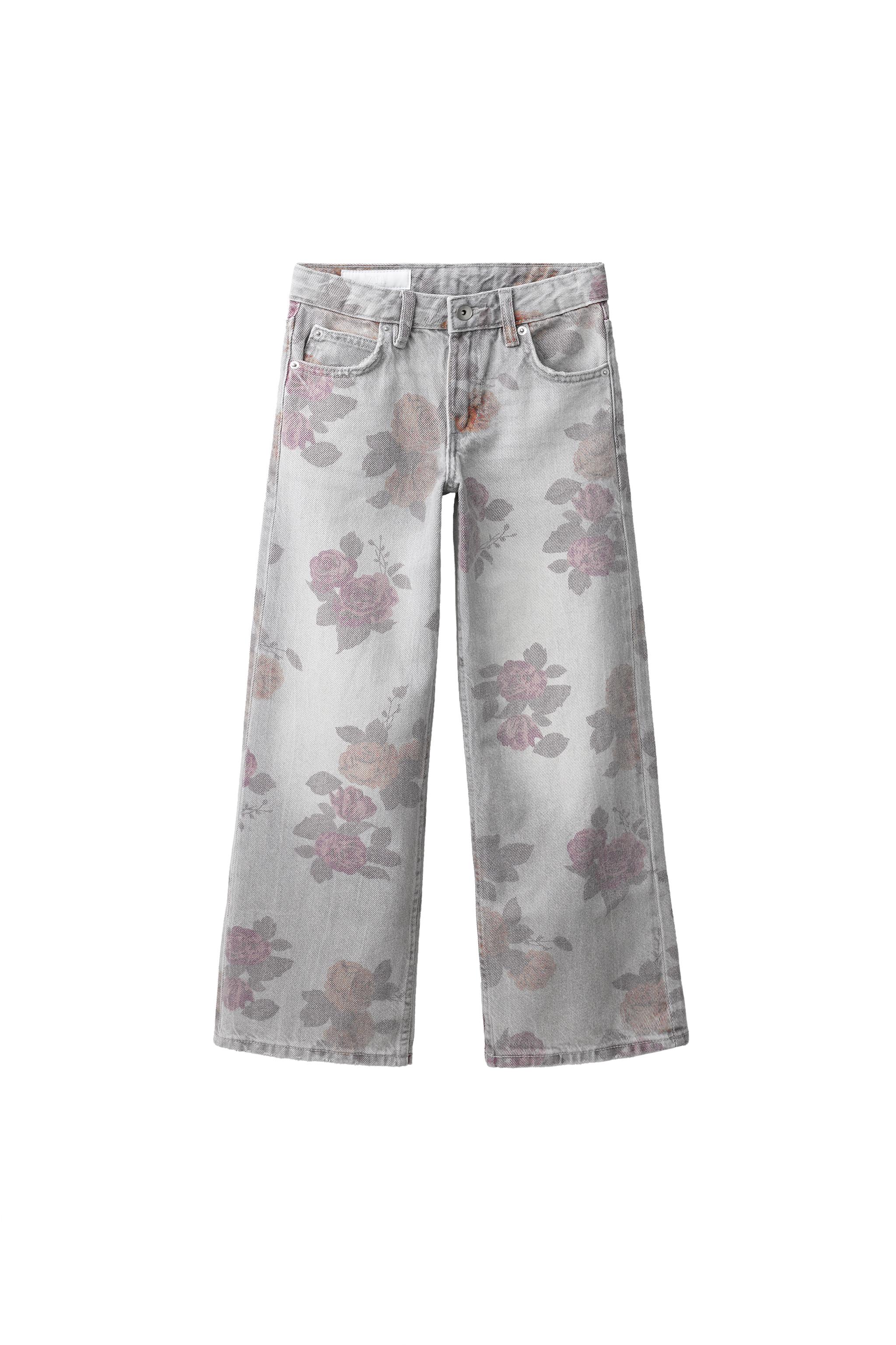 PANTALÓN WIDE LEG ESTAMPADO ROSAS