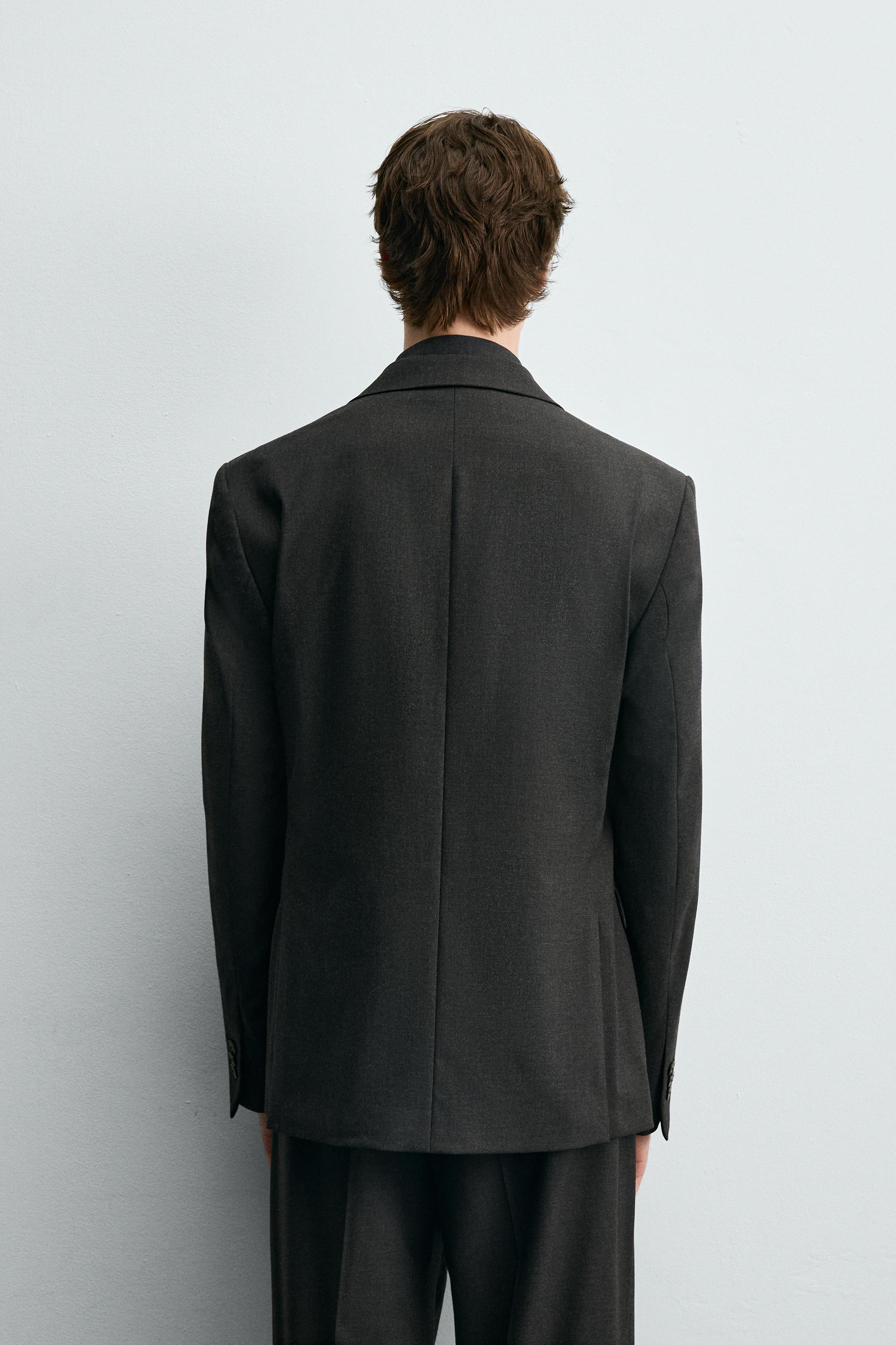 DOUBLE BREASTED SUIT BLAZER - Anthracite Gray | ZARA Canada DOUBLE BREASTED SUIT BLAZER - Anthracite Gray | ZARA Canada