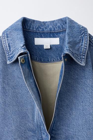 DENIM BOMBER JACKET - Blue by Zara - Image 6