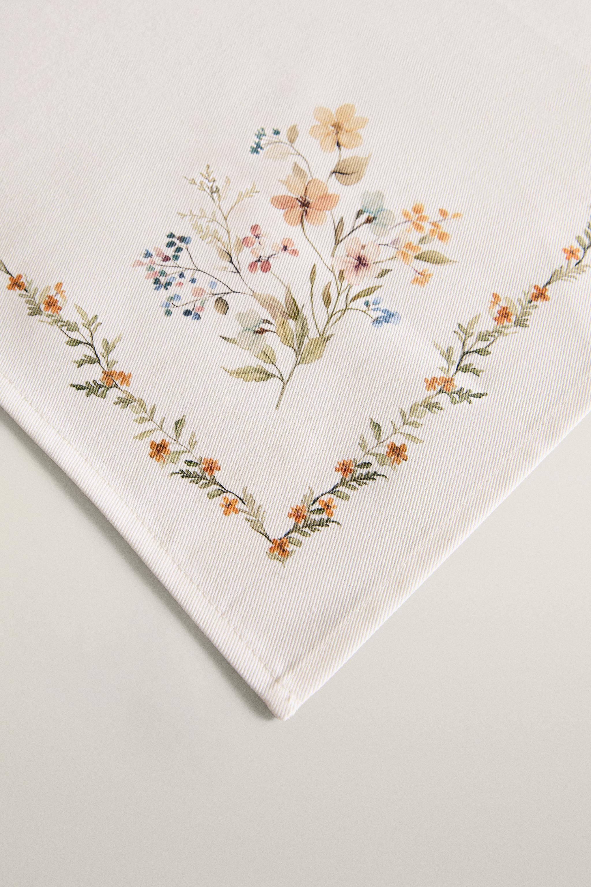 SERVIETTE DE TABLE IMPRIMÉ FLORAL (LOT DE 2)