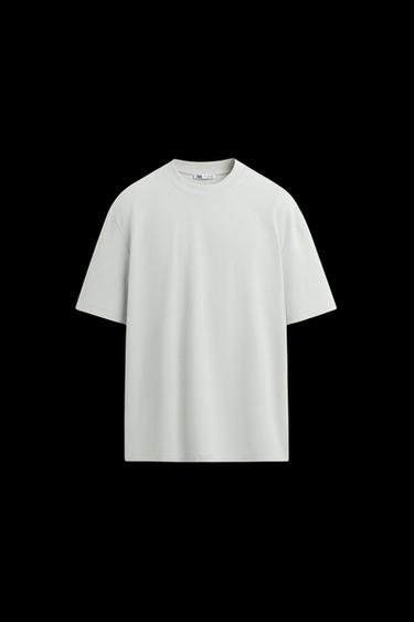 Zara BASIC REGULAR FIT T-SHIRT - Pearl gray