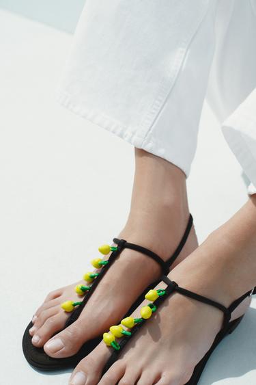 BEADED STRAP SANDALS - Black by Zara - Image 2