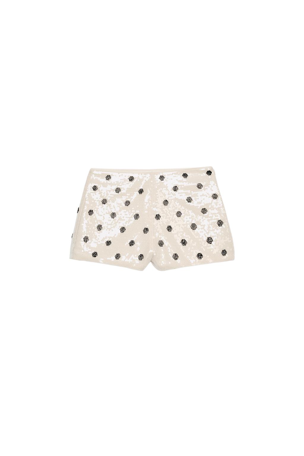 POLKA DOT SEQUIN MINI SHORTS