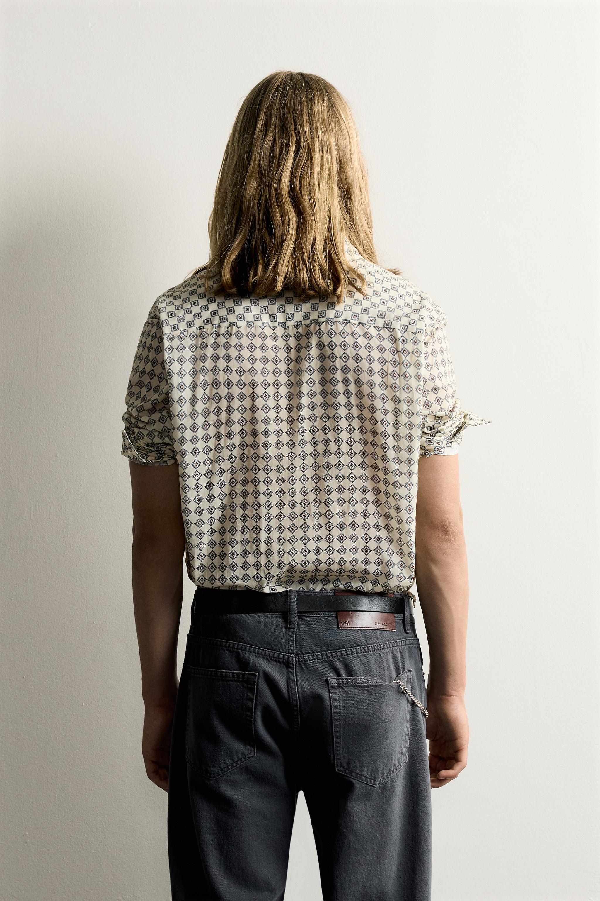 GEOMETRIC PRINT RELAXED FIT SHIRT