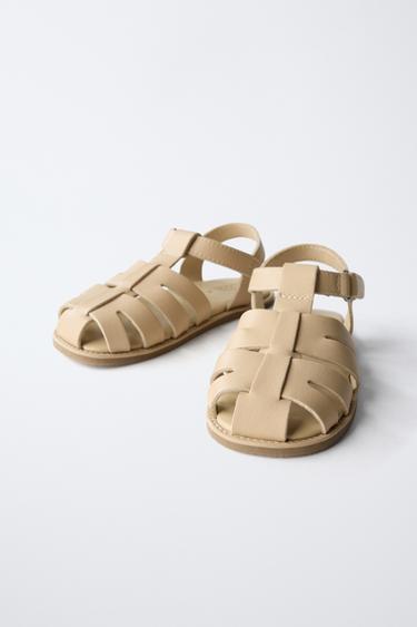 LEATHER CAGE SANDALS - Sand Brown by Zara - Image 2