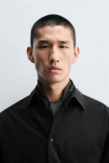 100% SILK POLKA DOT SCARF - Black by Zara - Image 0