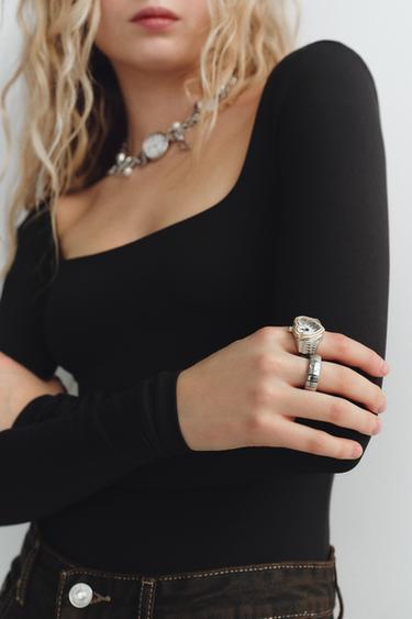 PACK OF 2 WATCH RINGS - Silver by Zara - Image 2