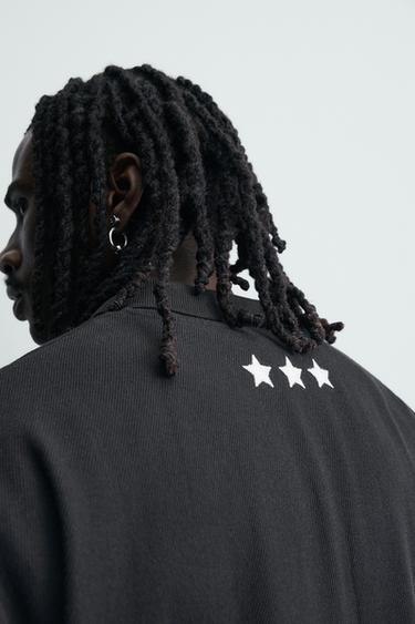 EMBROIDERED TEXTURED POLO SHIRT - Black by Zara - Image 4