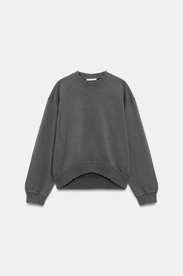 SUDADERA EFECTO LAVADO - Plomo de Zara