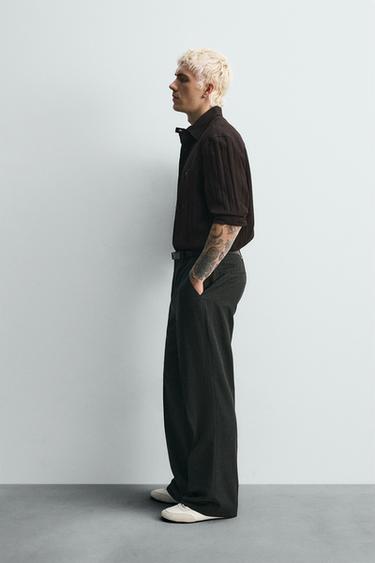 LIMITED EDITION STRIPED JACQUARD SHIRT - Brown by Zara - Image 3