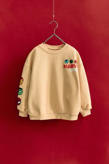 SWEATSHIRT MED PRINT, THE AVENGERS © MARVEL - lys beig fra Zara