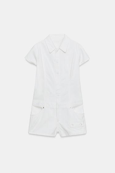 SHORT JUMPSUIT WITH POCKETS - White by Zara - Image 4