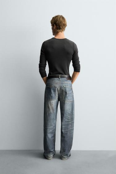 JEAN BAGGY FIT IMPRIMÉ - Bleu roi de Zara - Image 2