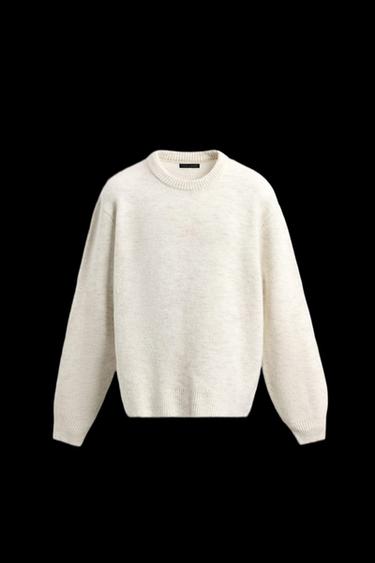 STRICKPULLOVER MIT STRUKTURMUSTER IM BOXY FIT - Cremefarben von Zara