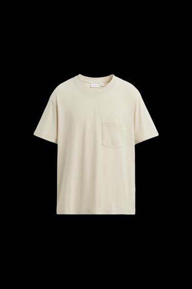 T-SHIRT MIT TASCHE - Beige von Zara