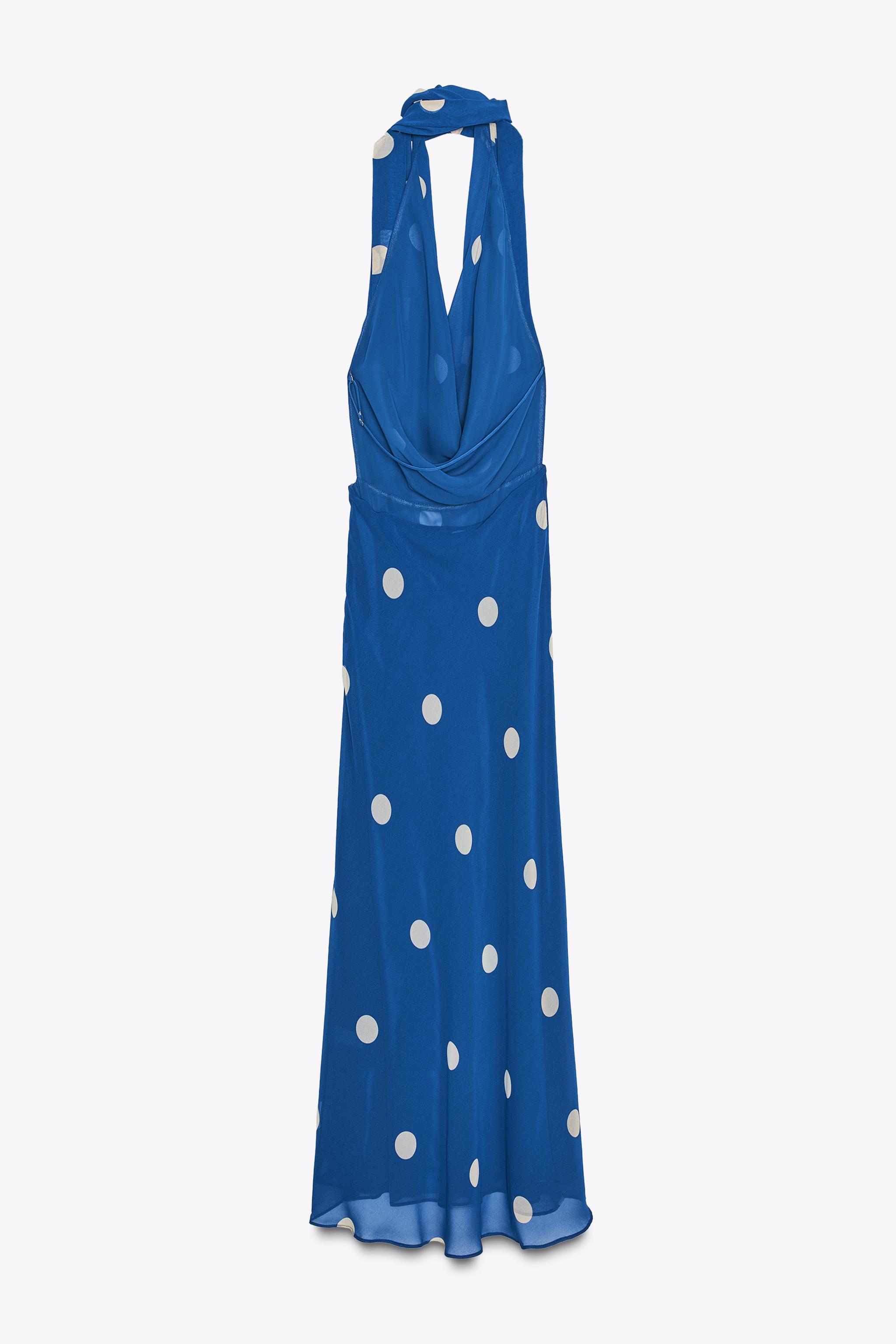 ROBE MI-LONGUE IMPRIMÉE À POIS