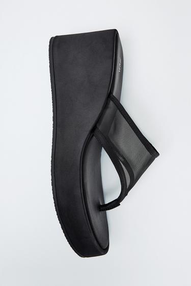MESH STRAP WEDGES - Black by Zara