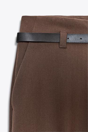 TURN-UP HEM TROUSERS WITH BELT -  by Zara - Image 7