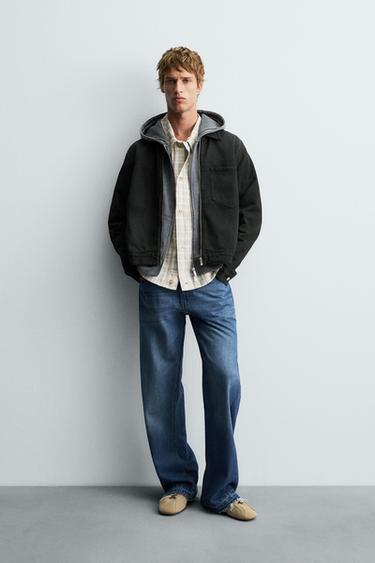 SURCHEMISE EN DENIM ZIPPÉE - Vert de Zara