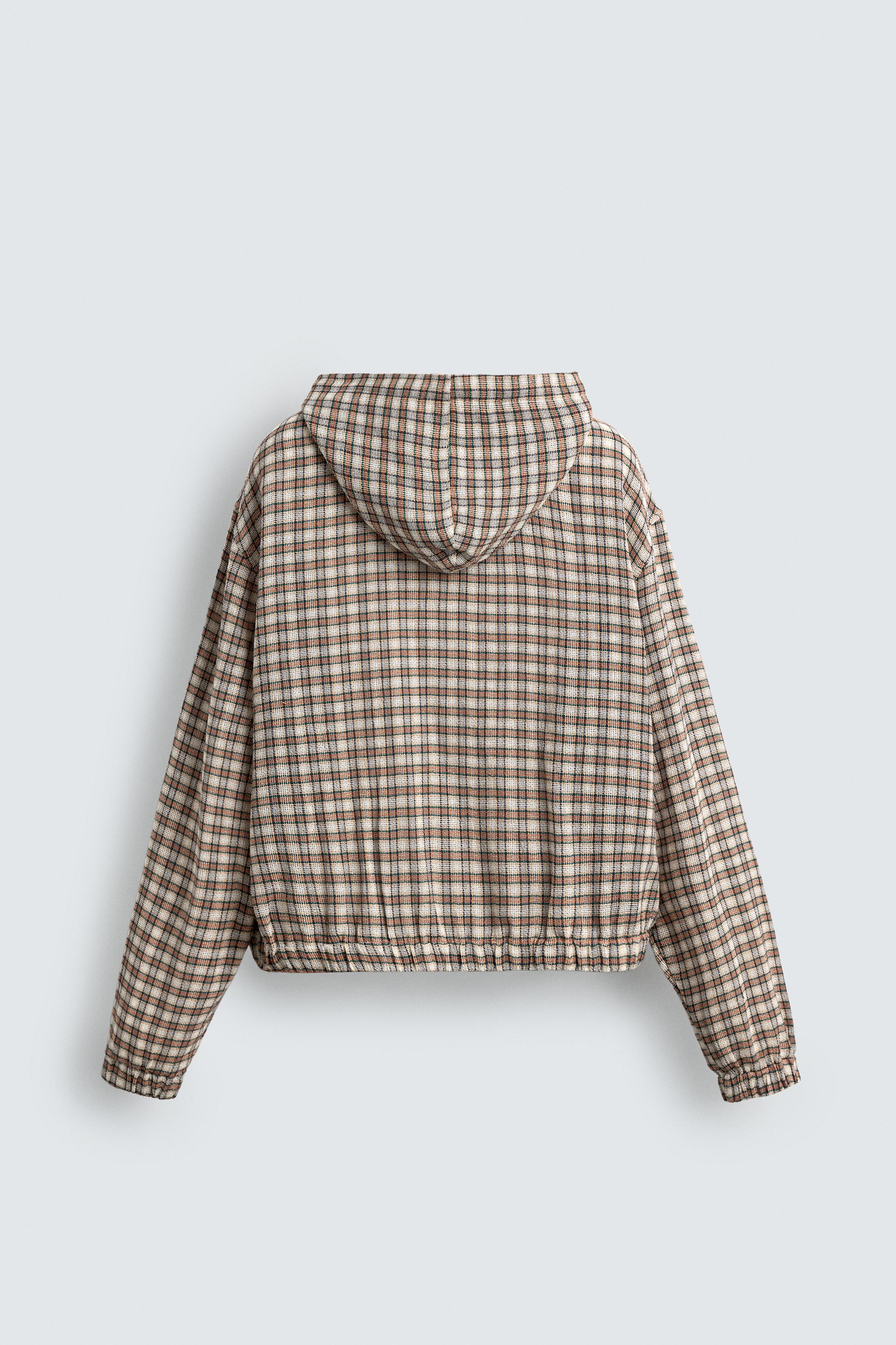 PLAID HOODED OVERSHIRT