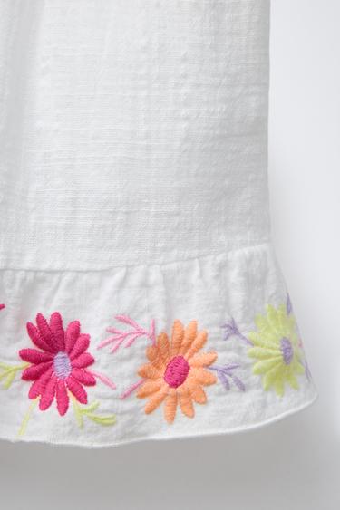 EMBROIDERED FLORAL BERMUDA SHORTS - Oyster-white by Zara - Image 3