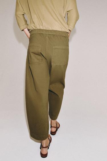ZW COLLECTION BARREL TROUSERS - Khaki by Zara - Image 2