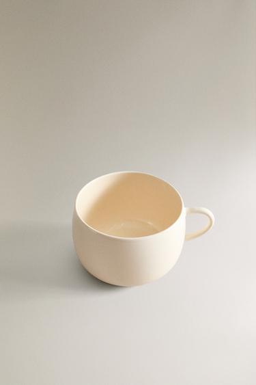 PLAIN DEEP STONEWARE MUG - Cream by Zara - Image 1