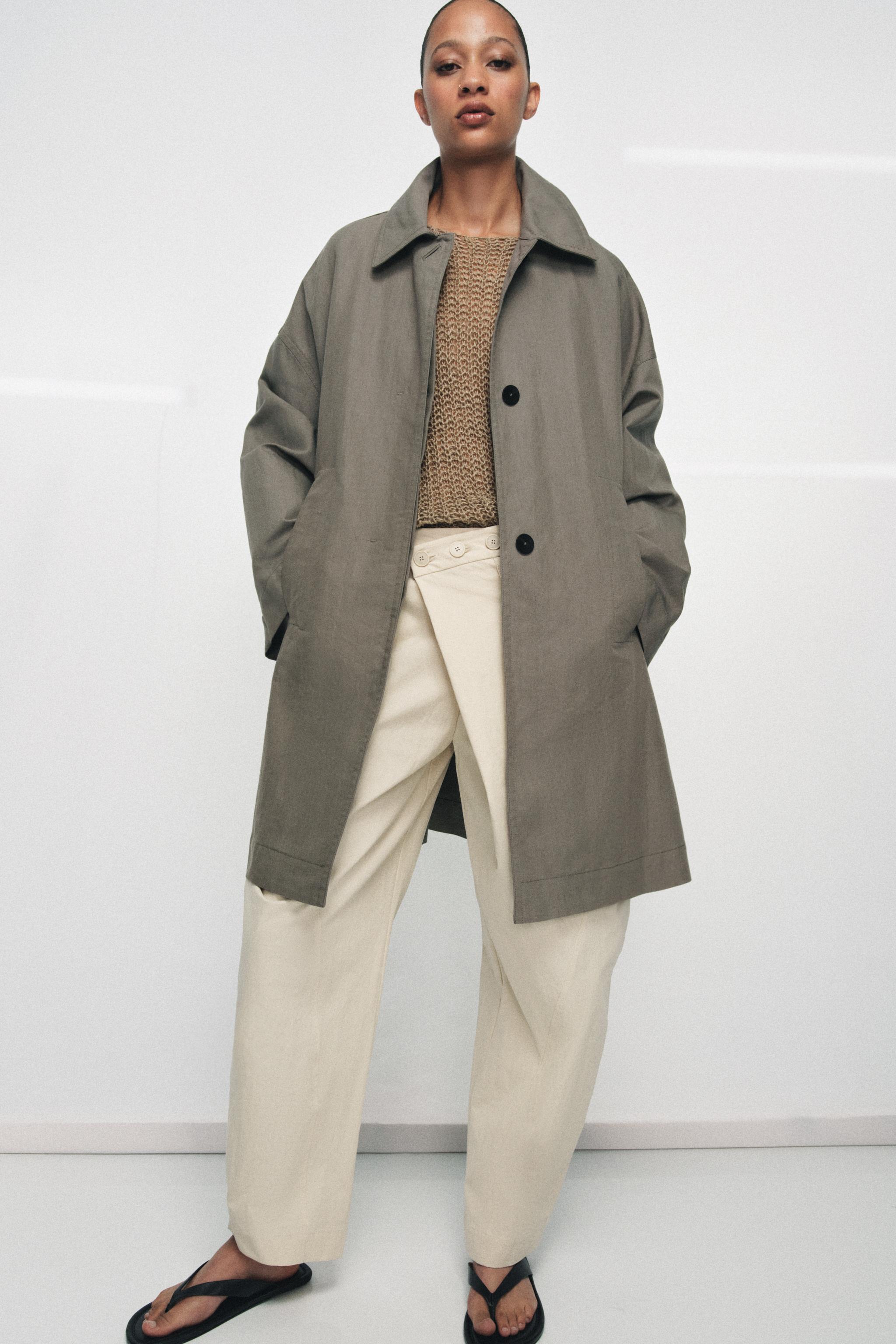 ZW COLLECTION OVERSIZED TRENCH - Maroon Grey | ZARA United States