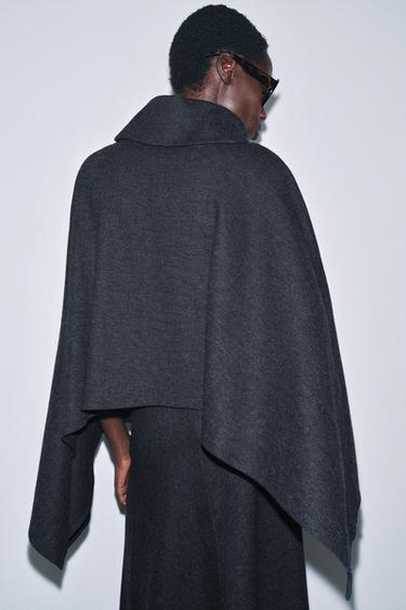 Zara ASYMMETRIC SOFT CAPE - Dark gray