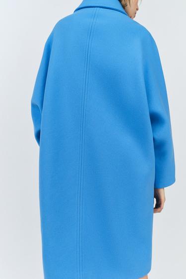 MANTEAU OVERSIZE EN MÉLANGE DE LAINE MANTECO ZW COLLECTION - Bleu ciel de Zara - Image 3