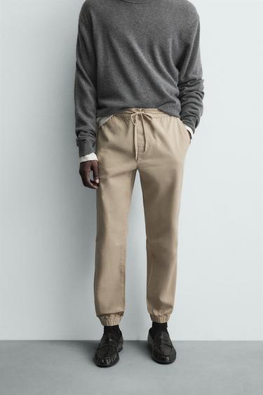 БРЮКИ-ДЖОГГЕРЫ SLIM FIT — БЕЖЕВЫЙ от Zara