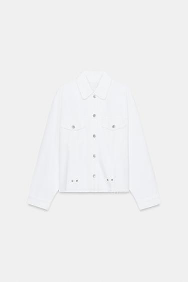 DENIM OVERSHIRT WITH BUTTONS - White by Zara - Image 0