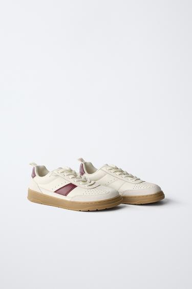 LEATHER BAREFOOT SNEAKERS - White by Zara - Image 1