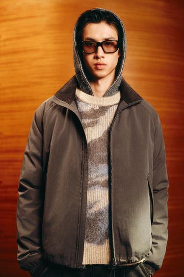 テクニカルキルティングジャケットダークカーキZaraのテクニカルキルティングジャケット - ダークカーキ 