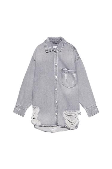 RIPPED DENIM SHIRT