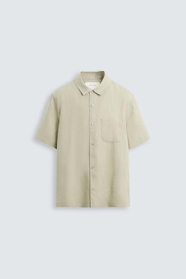 100% LINEN SHIRT - Light beige by Zara