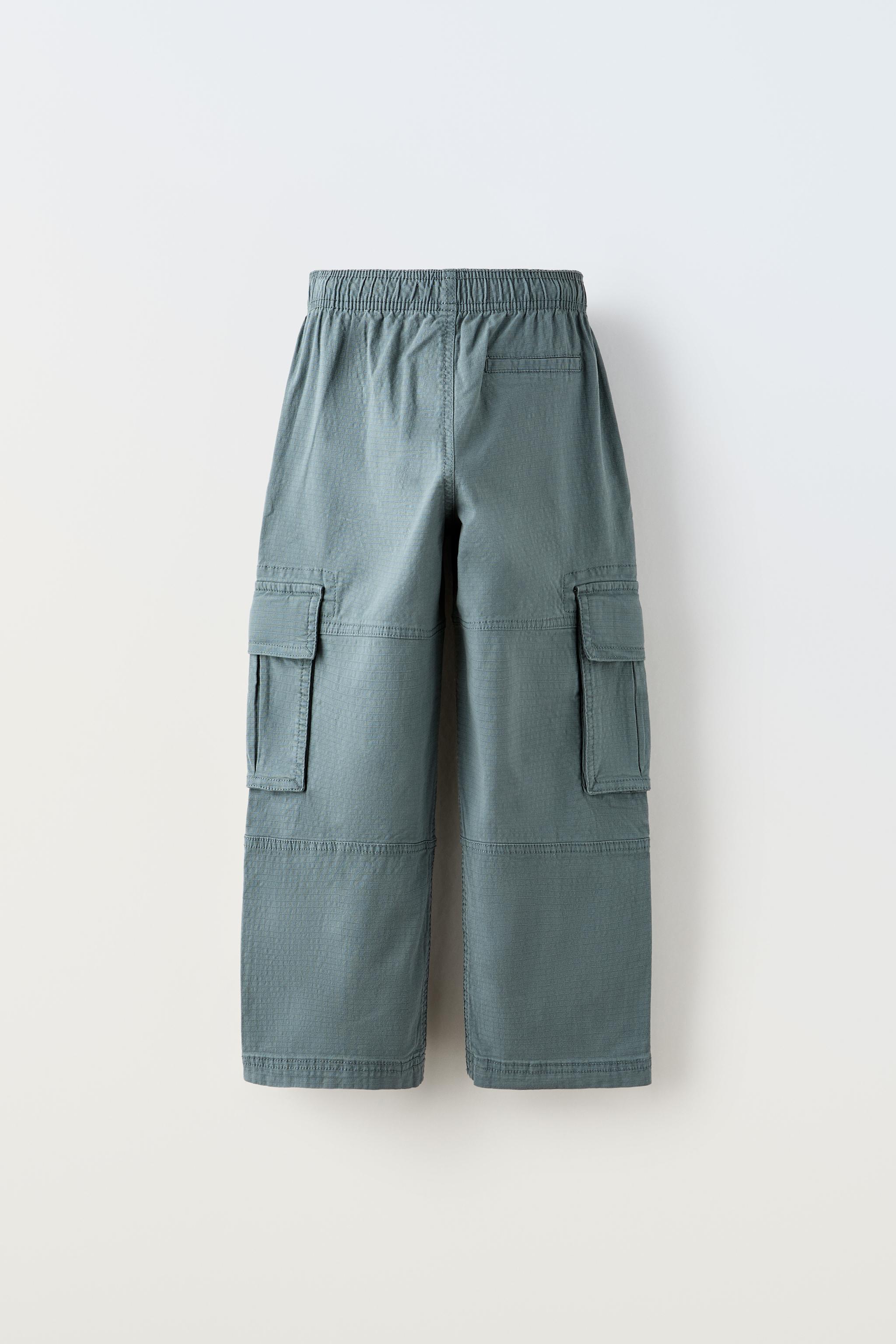 ️NWT H&M Twill Cargo Pants in 'Blue/Striped', Size 6