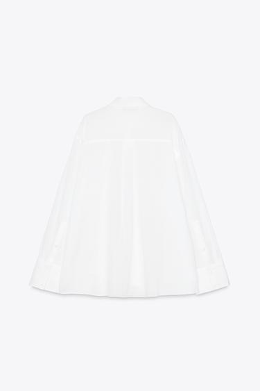 OVERSIZE-HEMD AUS GASE - Weiß von Zara
