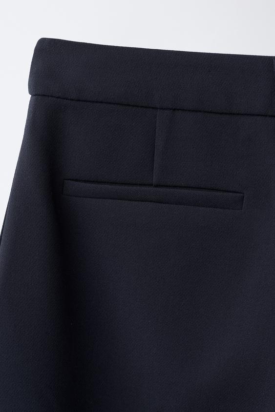 PANTALON TAILLEUR BARREL TAILLE CROISÉE - Bleu marine de Zara - Image 3