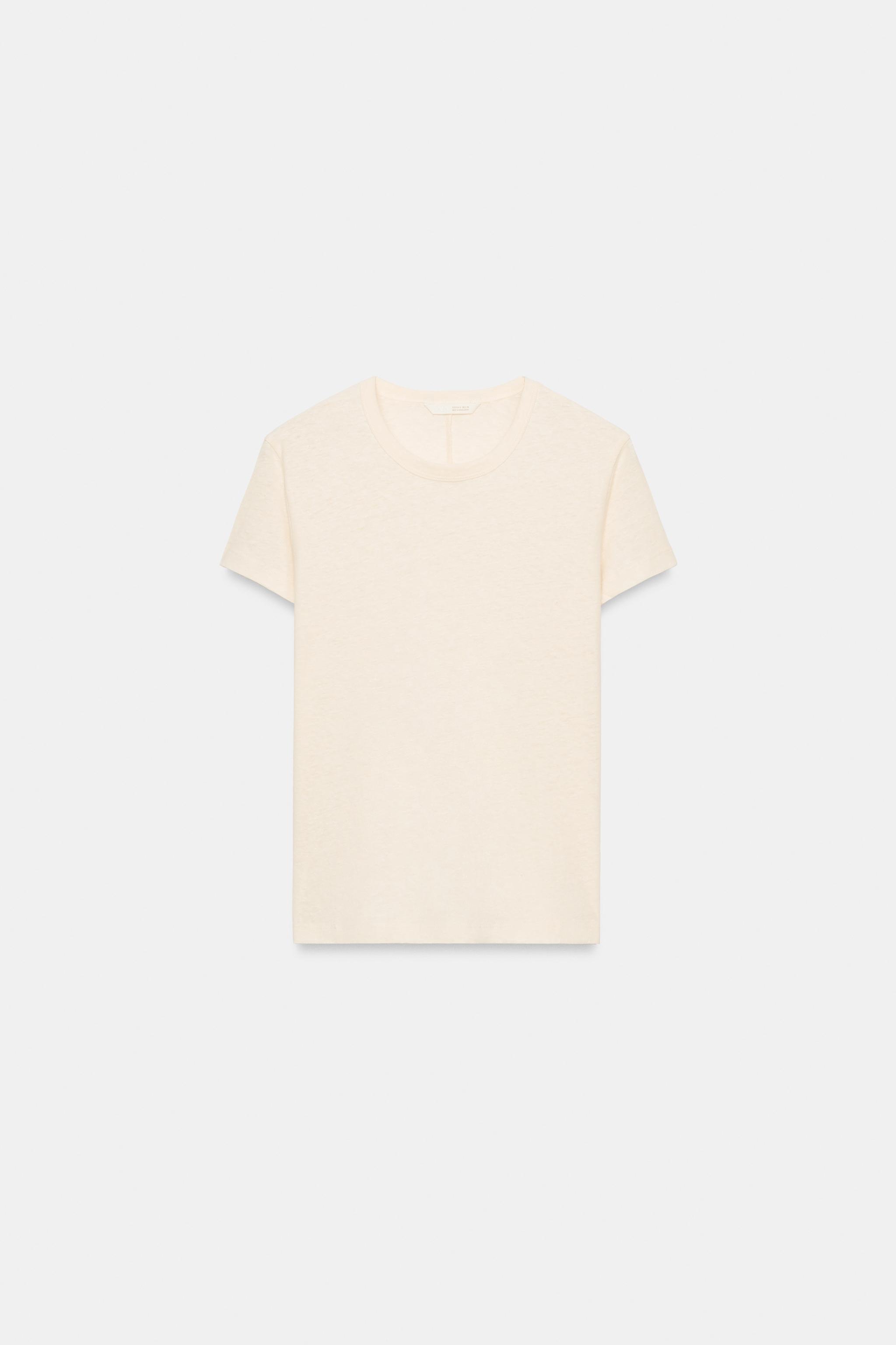 COTTON SHORT SLEEVE T-SHIRT — Ecru
