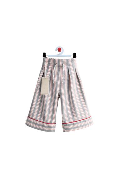 ZARA TIMELESS - PANTALÓN WIDE LEG RAYAS - Azul de Zara