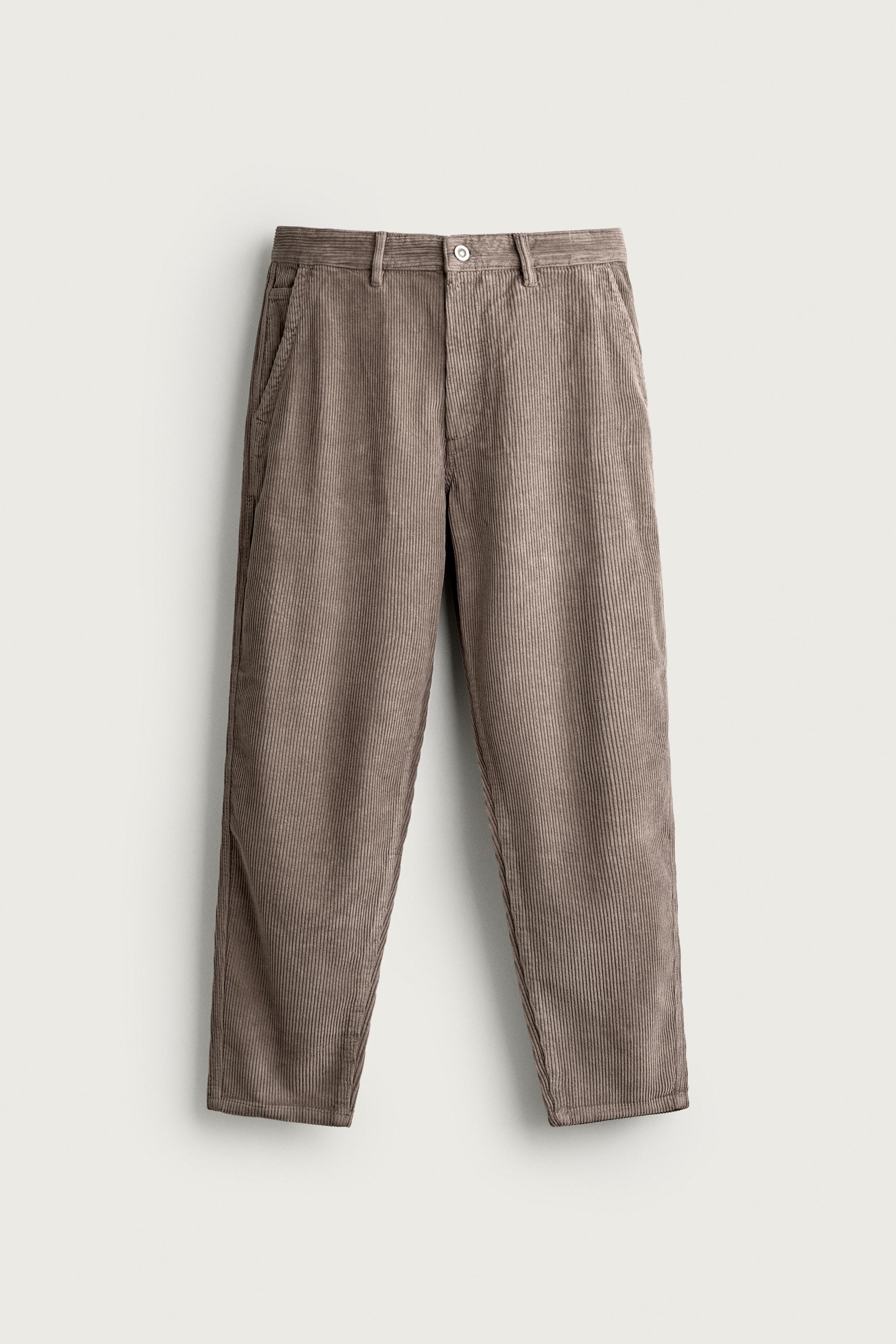 PANTALON COUPE CAROTTE EN VELOURS CÔTELÉ DÉLAVÉ