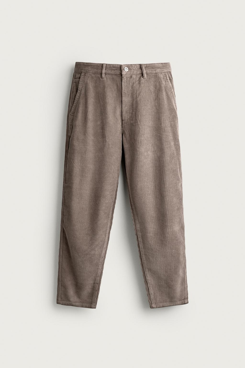 WASHED CORDUROY CARROT FIT TROUSERS