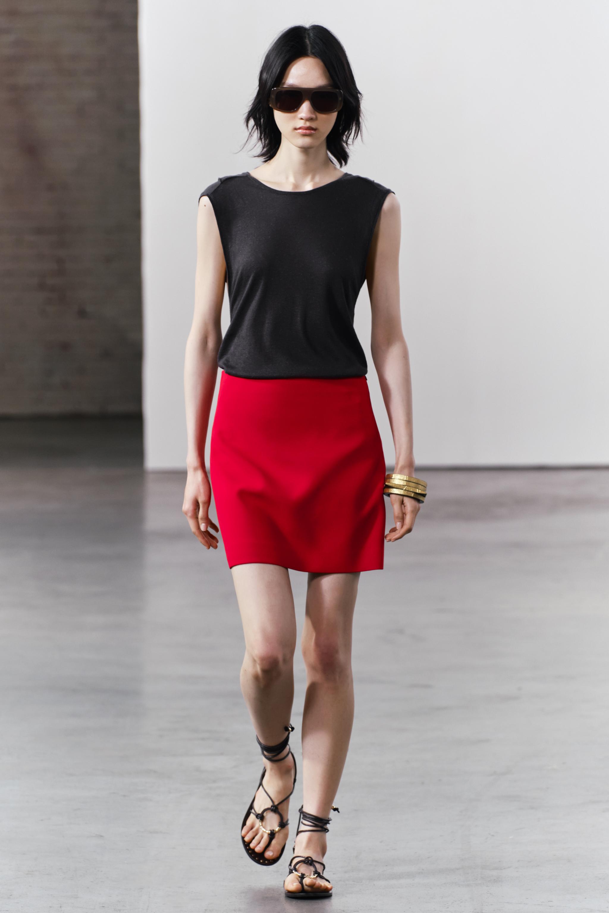 zara a line skirt