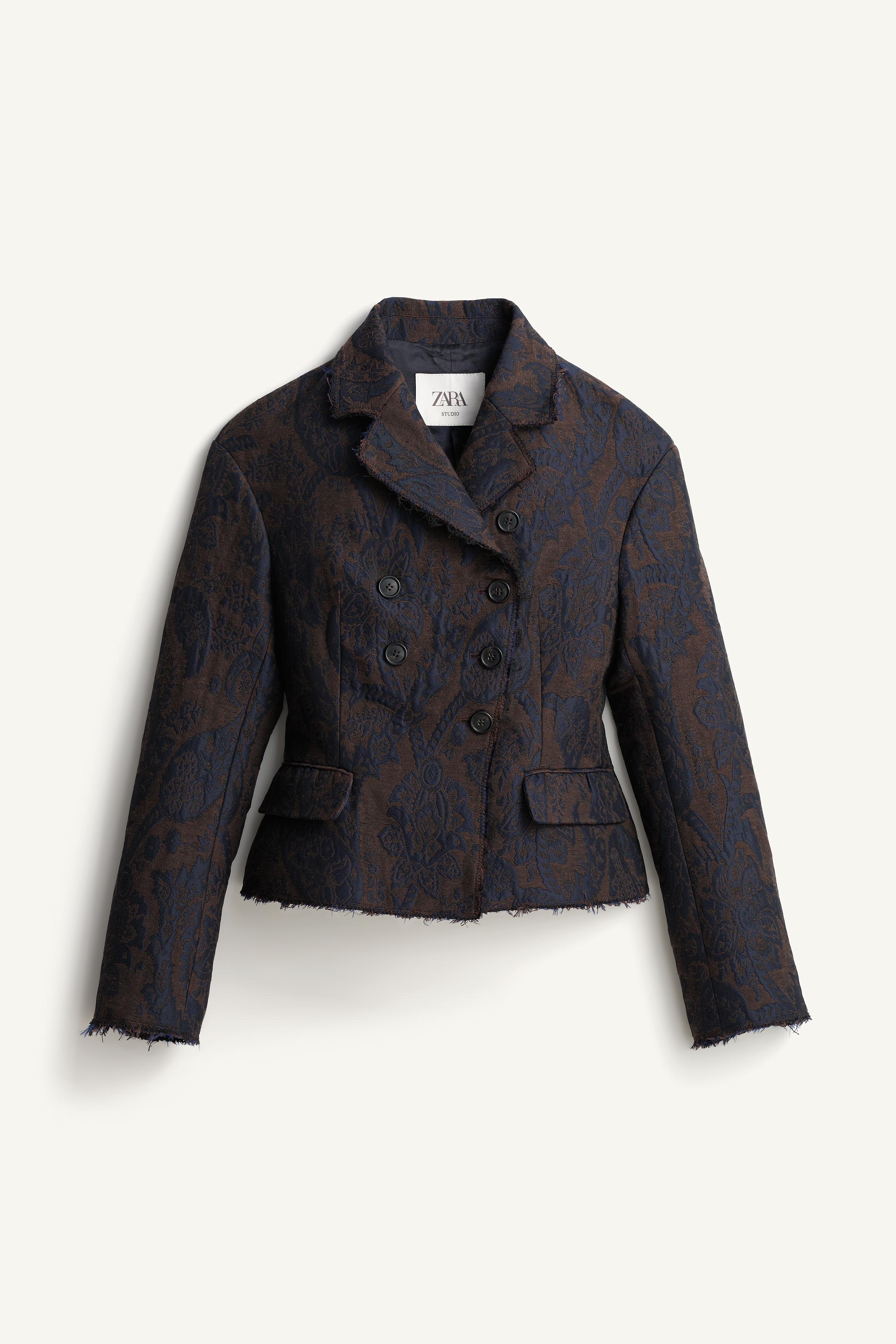 Limited Edition Cropped Jacquard Blazer by Zara