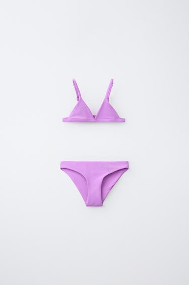 AGE 6–14 / STAR STUD TEXTURED BIKINI - Magenta by Zara