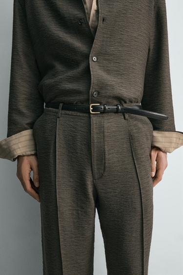 PANTALON FLUIDE PLIS STRUCTURÉ - Marron / Taupe de Zara - Image 4