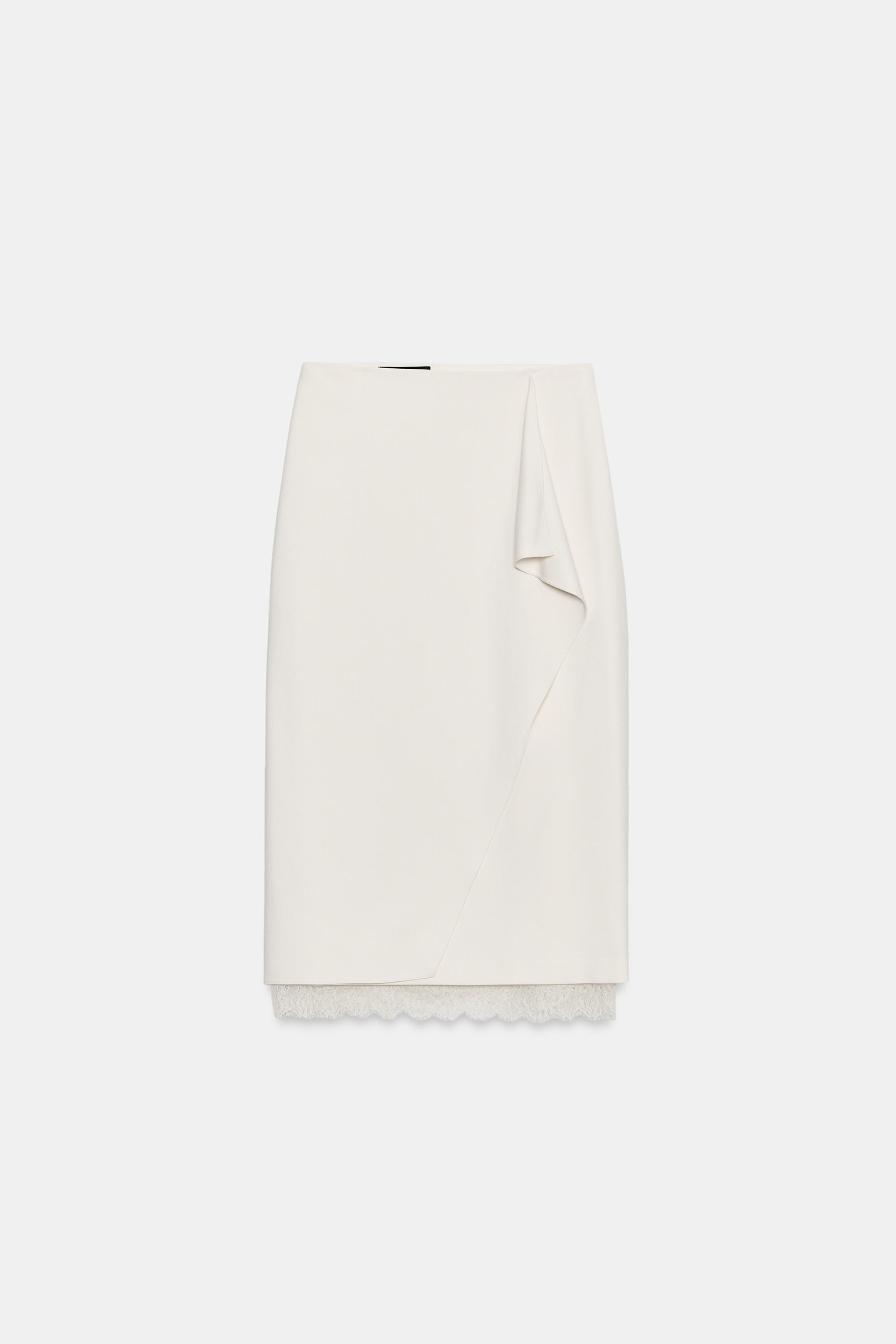 LACE WRAP MIDI SKIRT
